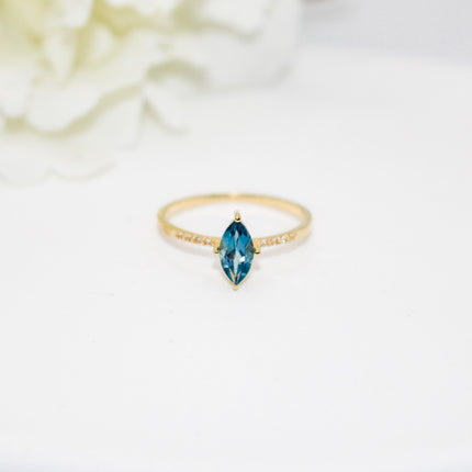 London Blue Marquise Ring