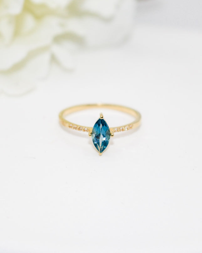 London Blue Marquise Ring