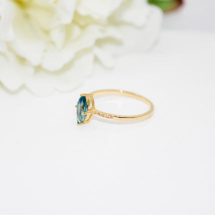 London Blue Marquise Ring