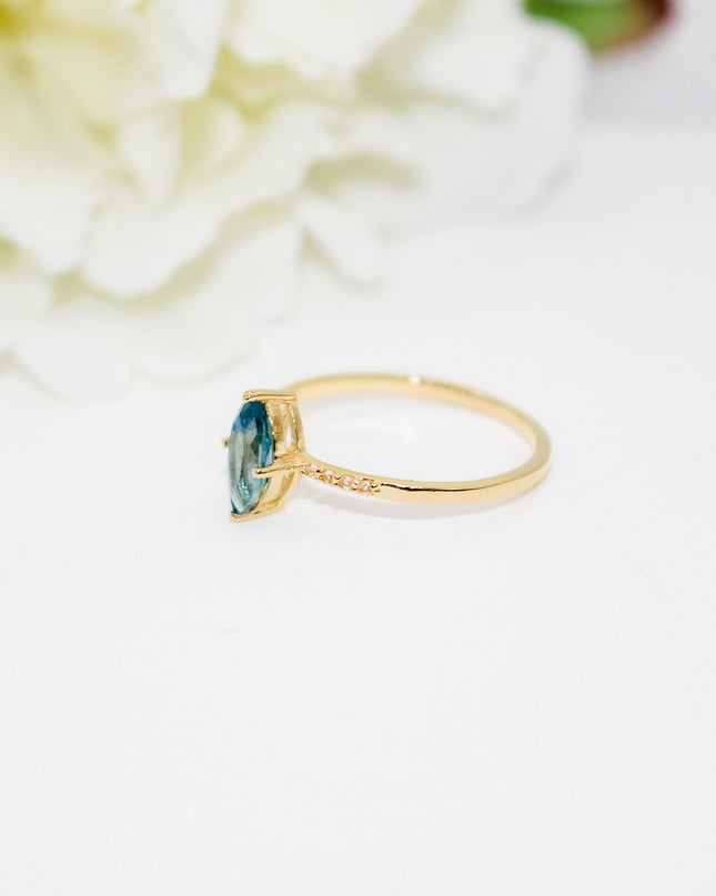 London Blue Marquise Ring