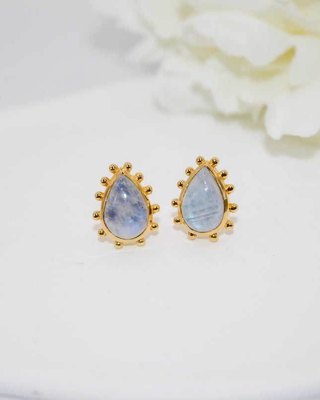 Moonstone Pear Cut Earrings