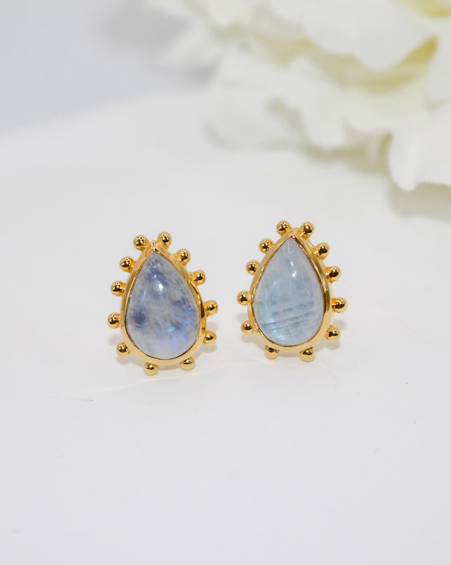 Moonstone Pear Cut Earrings