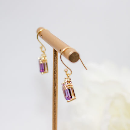 Amethyst Emerald Cut Earrings