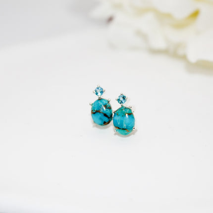 Turquoise and Topaz Earrings
