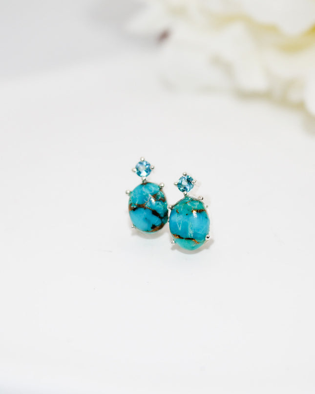 Turquoise and Topaz Earrings