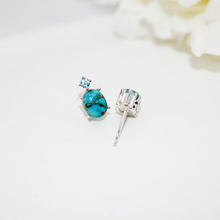 Turquoise and Topaz Earrings