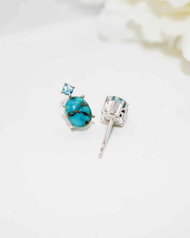 Turquoise and Topaz Earrings