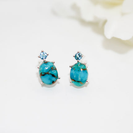 Turquoise and Topaz Earrings