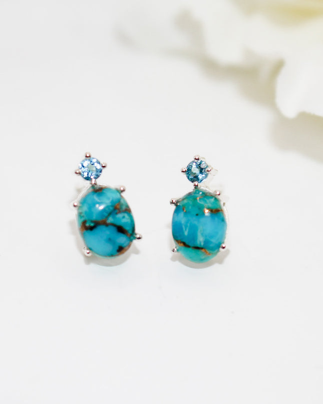 Turquoise and Topaz Earrings