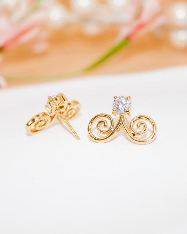 Gold Cubic Zirconia Hmong Earring