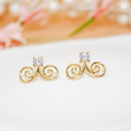 Gold Cubic Zirconia Hmong Earring