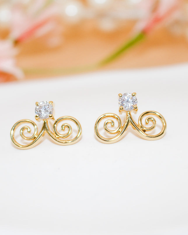 Gold Cubic Zirconia Hmong Earring