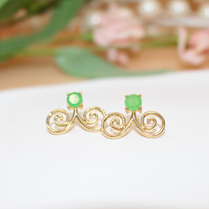 Gold Jade Hmong Earring