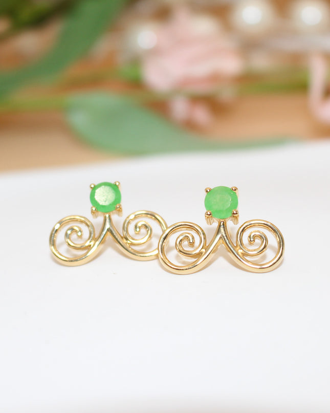 Gold Jade Hmong Earring