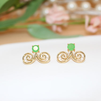 Gold Jade Hmong Earring
