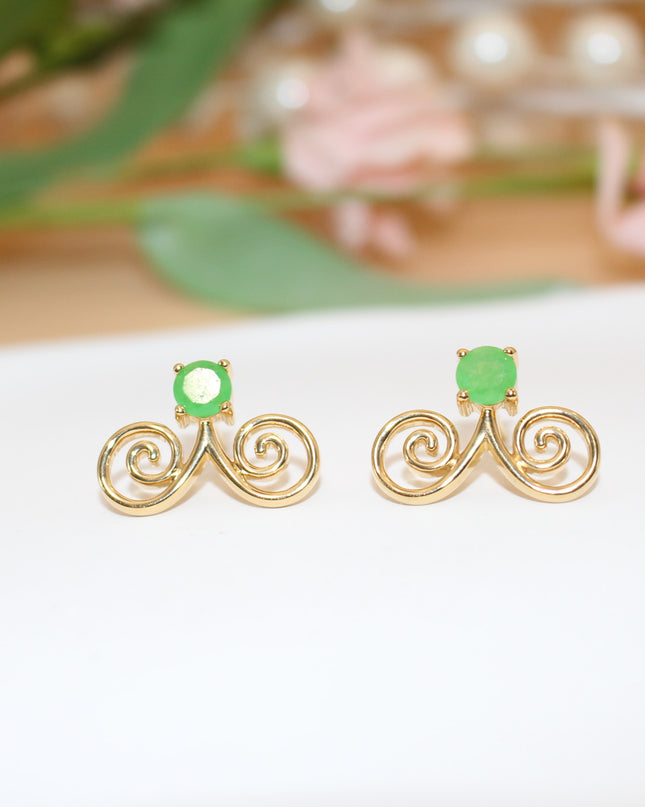 Gold Jade Hmong Earring