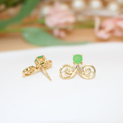 Gold Jade Hmong Earring