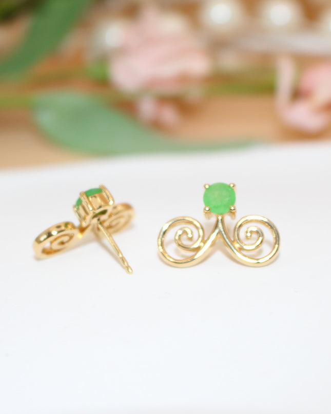 Gold Jade Hmong Earring