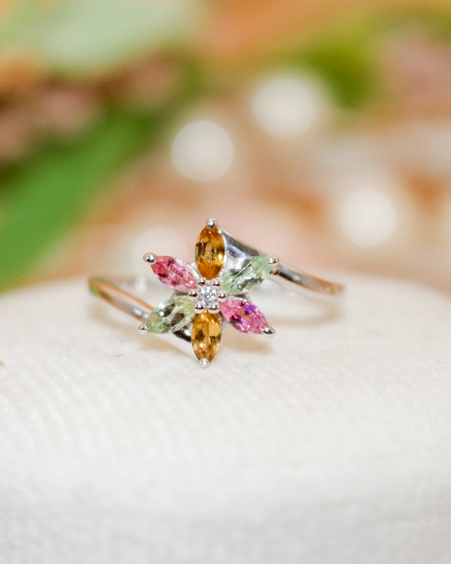 Tourmaline Flower Ring