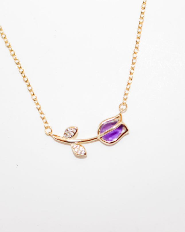 Amethyst Tulip Necklace