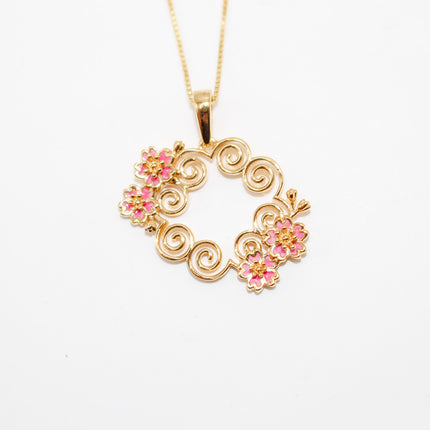 Gold Cherry Blossom Hmong Necklace