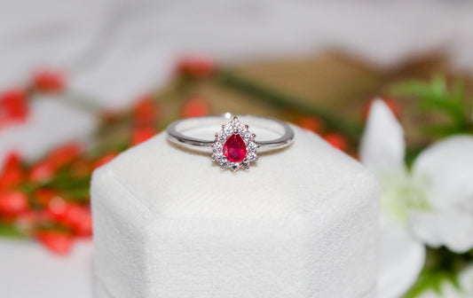 Ruby Pear Cut Ring