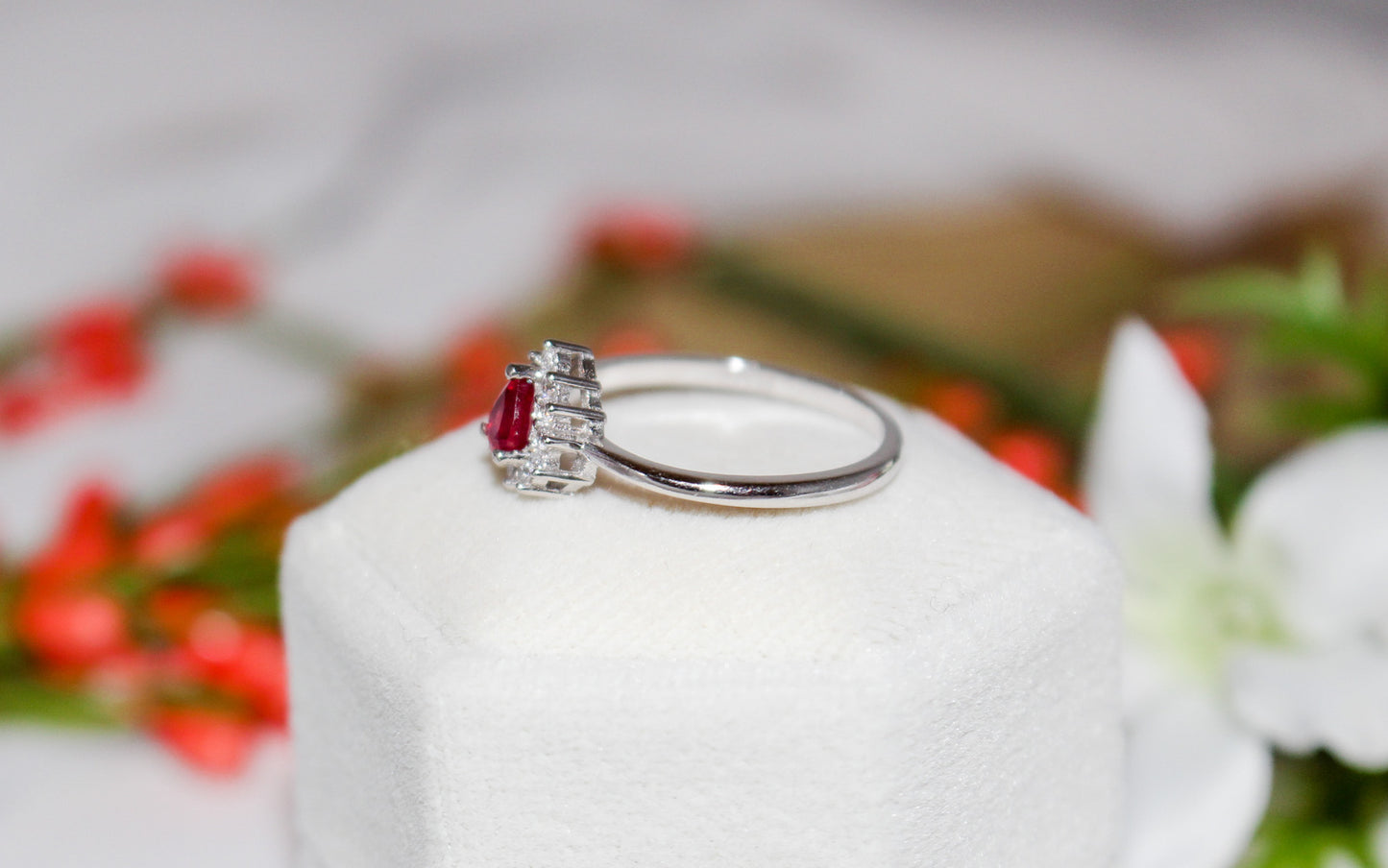 Ruby Pear Cut Ring