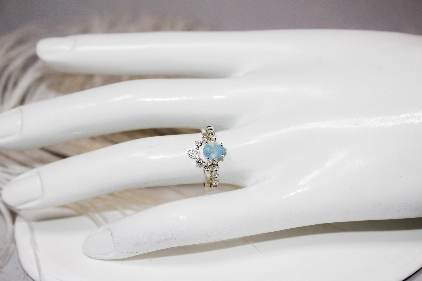 Aquamarine Pear Cut Ring