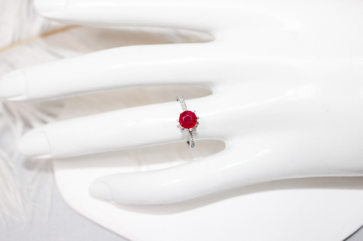 Round Cut Ruby Ring