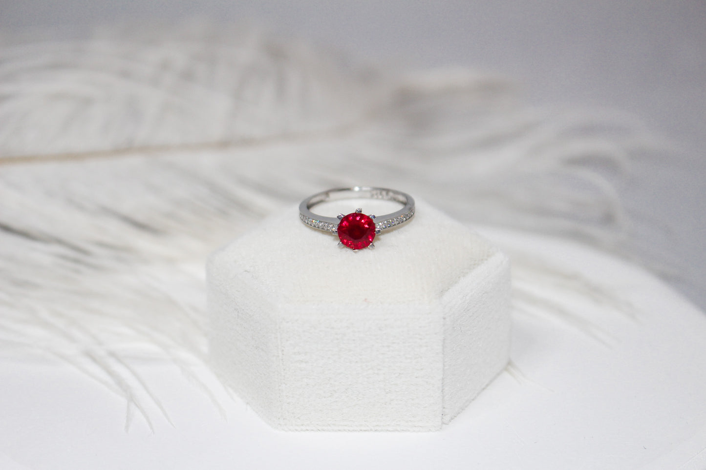 Round Cut Ruby Ring