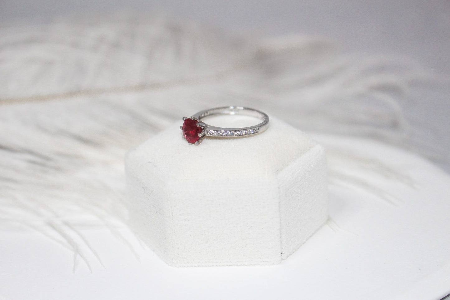 Round Cut Ruby Ring