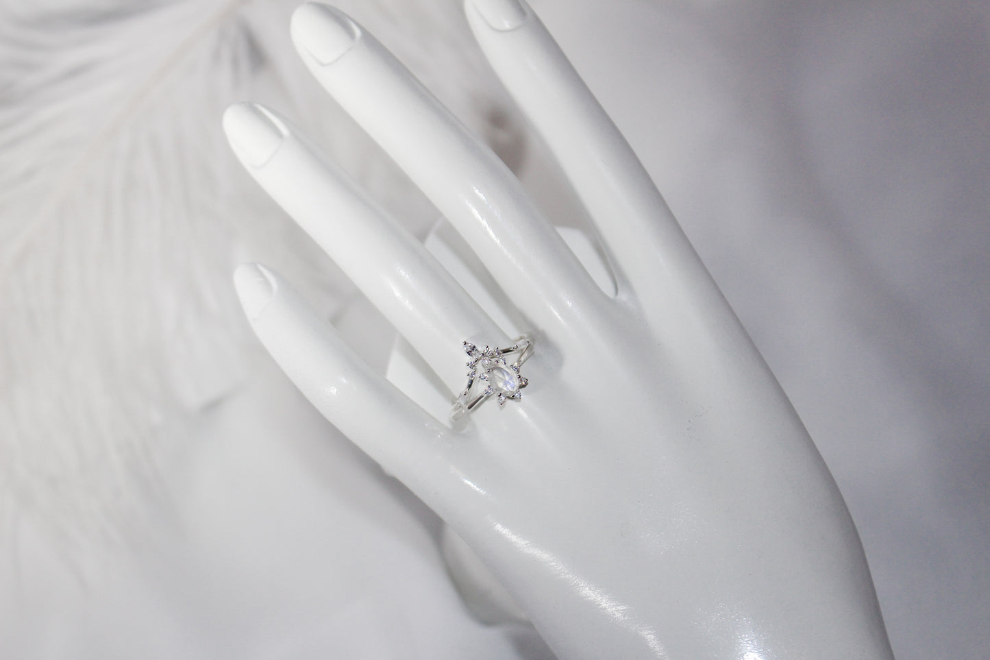 Star Teardrop Moonstone Ring